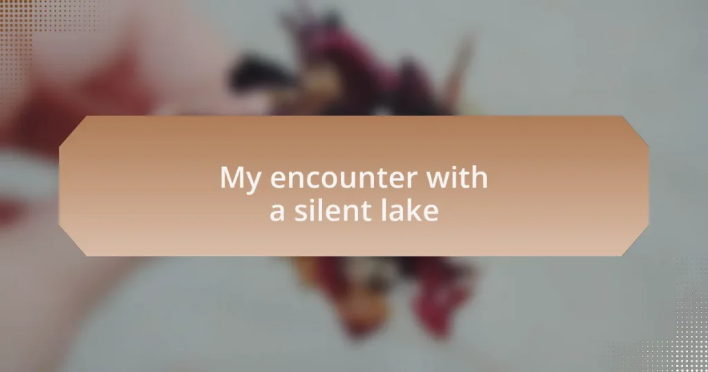 My encounter with a silent lake